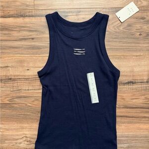 a new day Navy Embroidered Tank Top NWT
